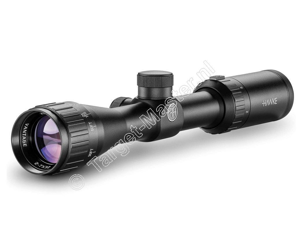 Hawke VANTAGE 2-7x32 AO Rifle Scope reticle Mil-Dot